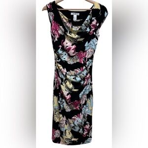 White House Black Market Floral Cowl Neck Sheath Dress – Size XXS NWT